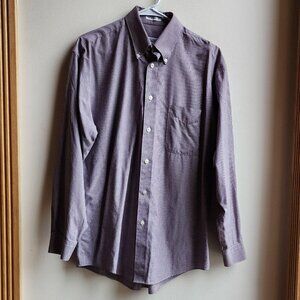 Joseph & Feiss Red/Black Check Non-Iron Button Down Casual Shirt Size Medium